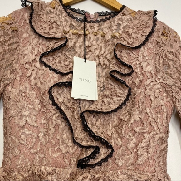 NWT Alexis Mariette Lace Ruffle Dress in Pink Women Size XS - Picture 8 of 10